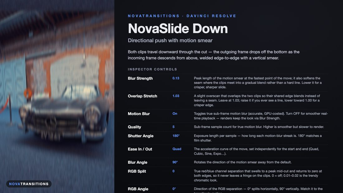 NovaTransitions Slide Down transition