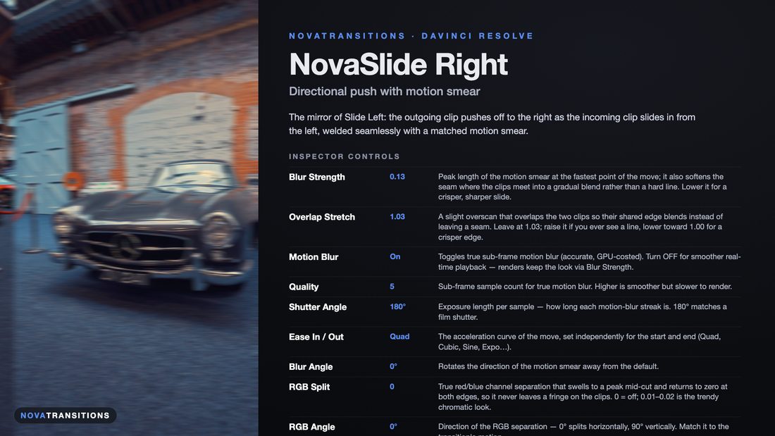 NovaTransitions Slide Right transition