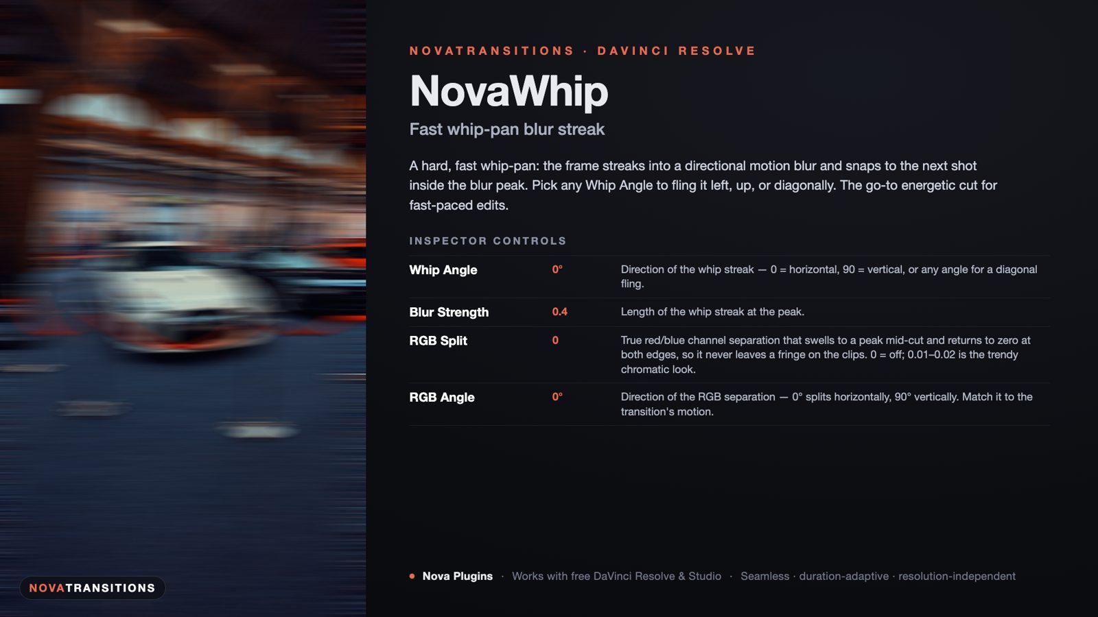 NovaTransitions Whip transition